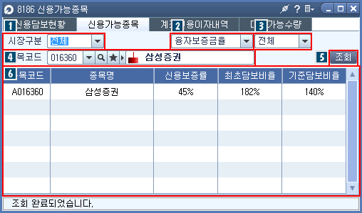 신용가능종목 메인